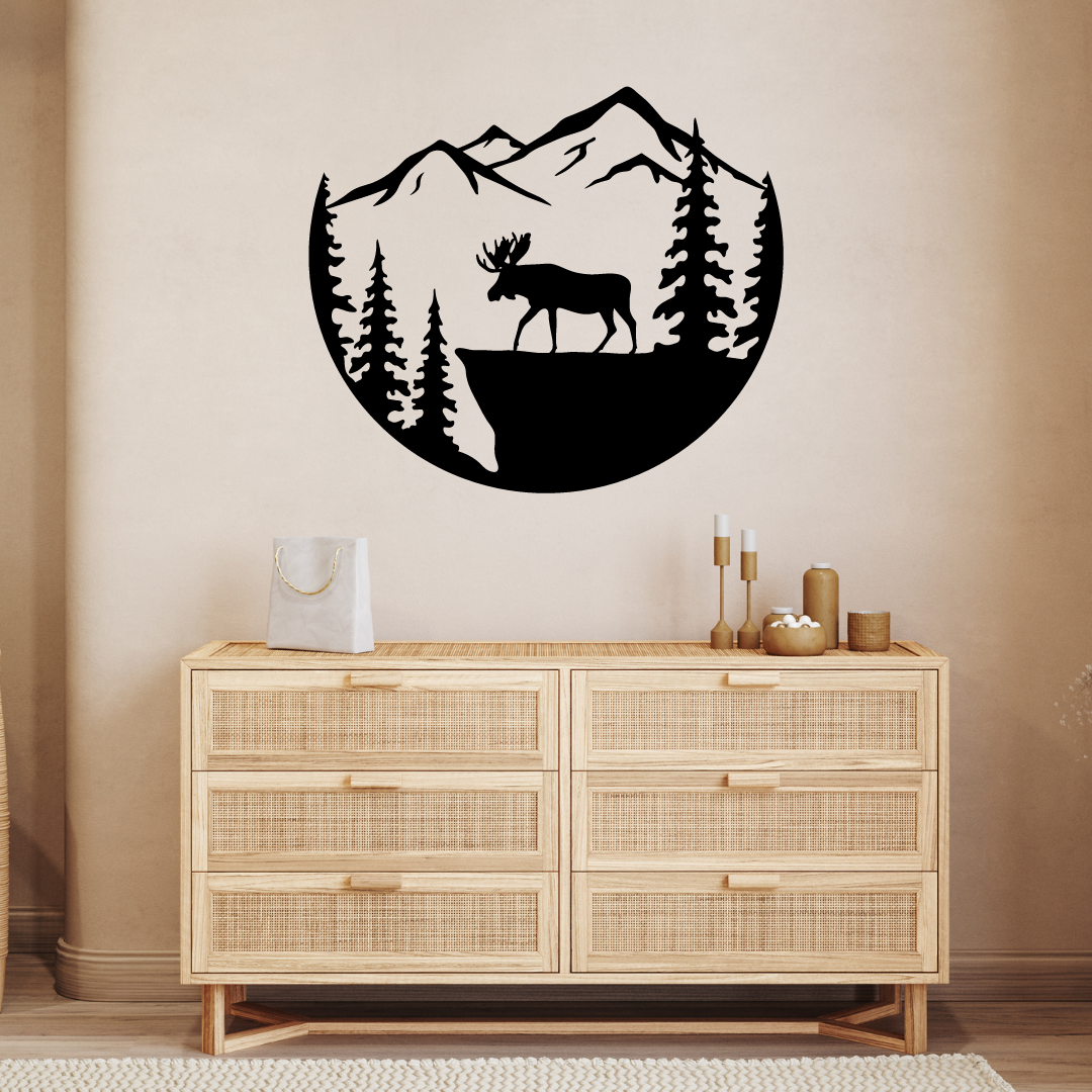 Moose Forest Bear Wall Art