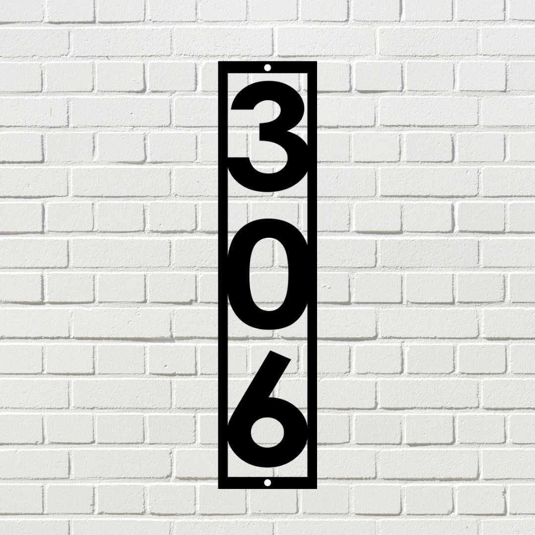 Modern Vertical Address Sign