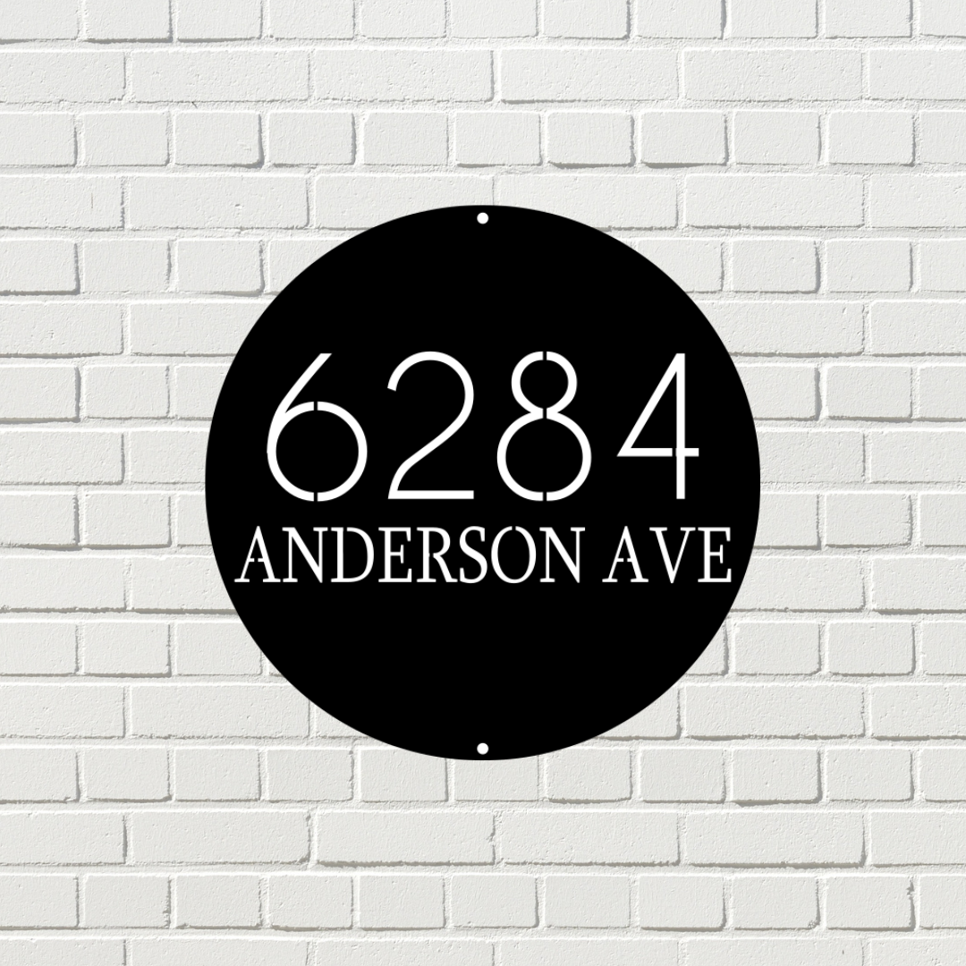 Modern Round Address Sign