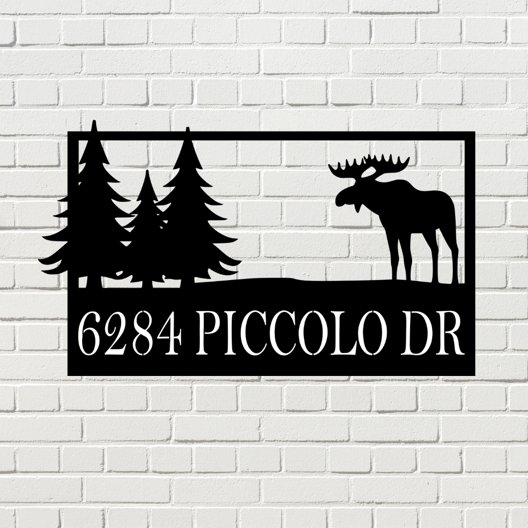 Moose Address Sign