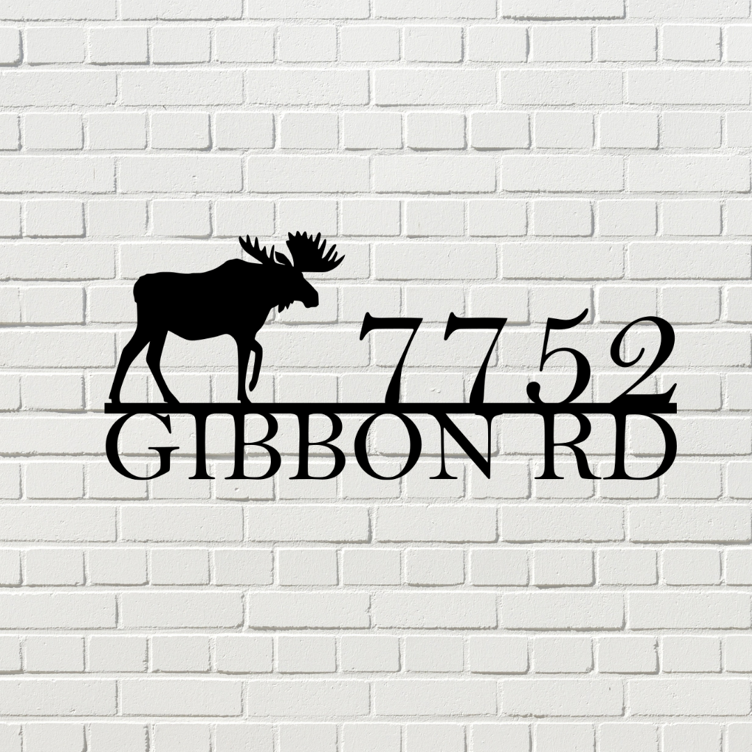 Horizontal Moose Address Sign