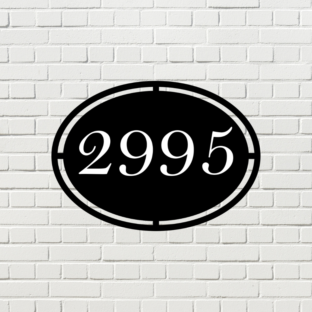 Modern Oval Address Sign