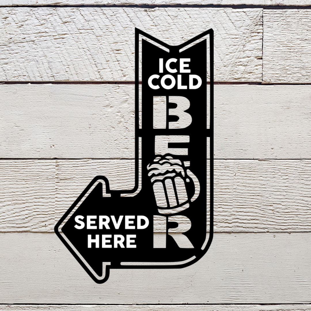 Ice Cold Beer Arrow Sign