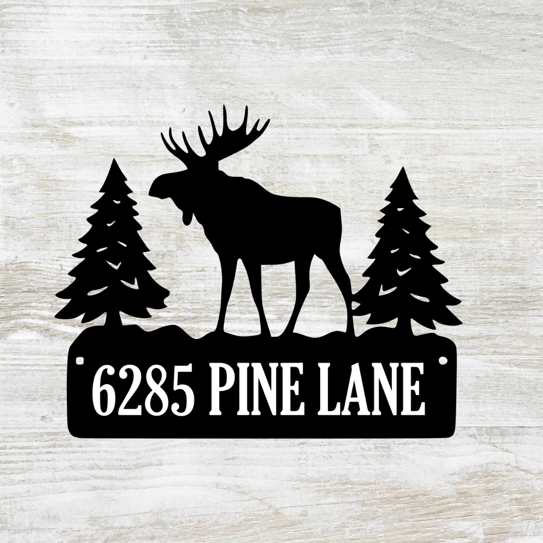 Personalized Moose Address Sign