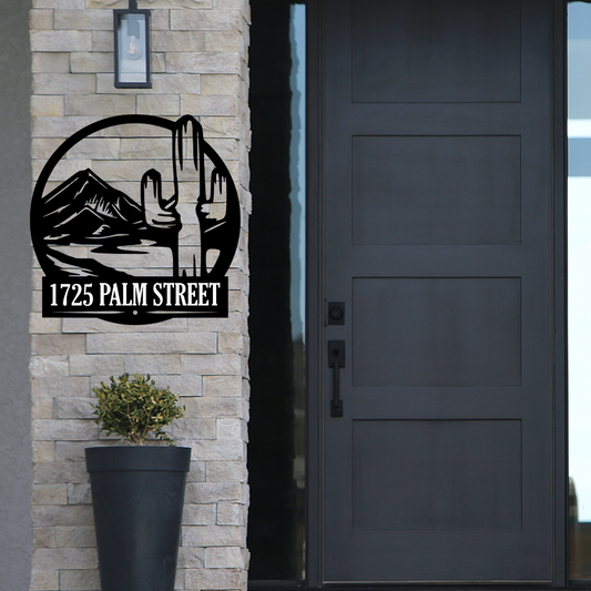 Personalized Cactus Street Address Sign