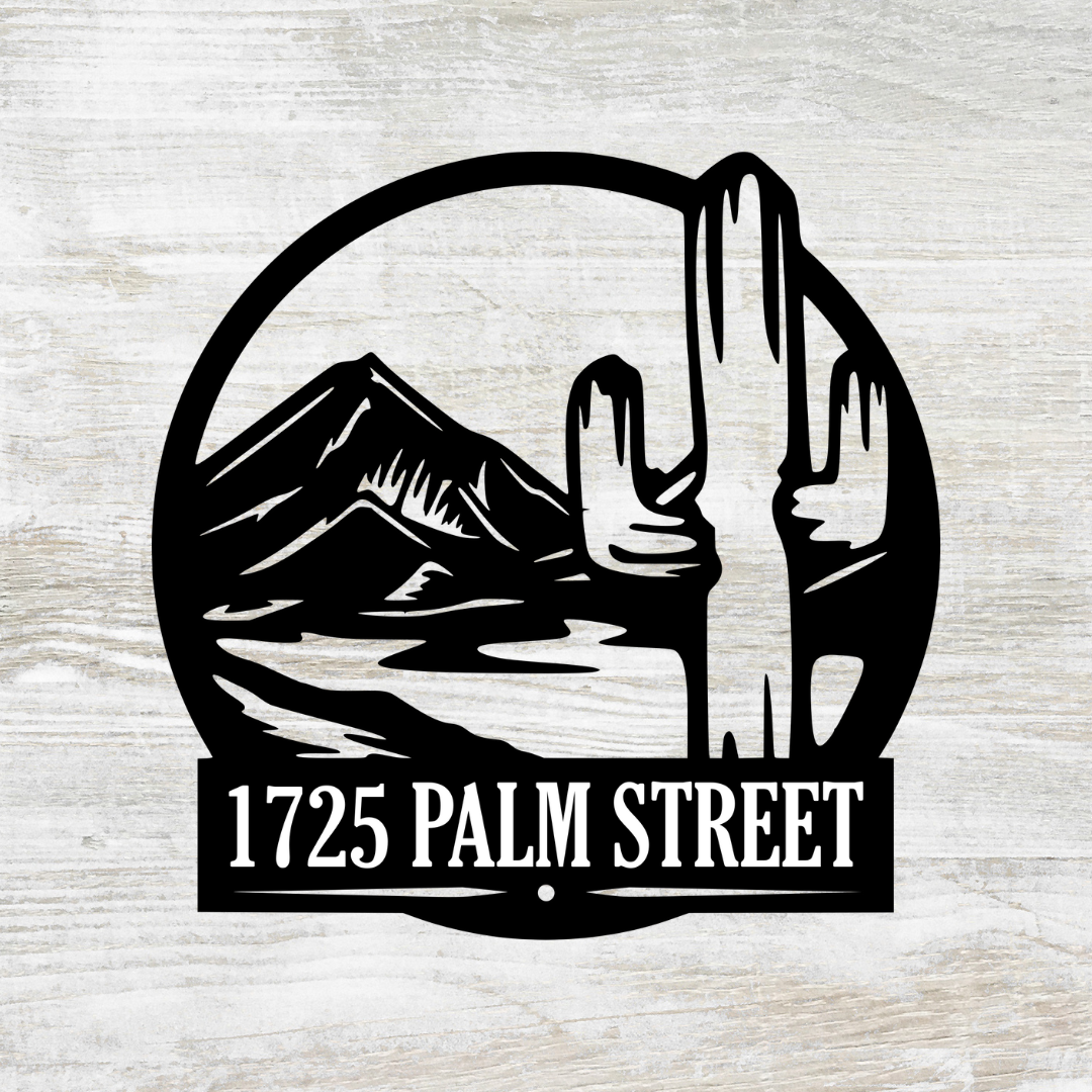 Personalized Cactus Street Address Sign