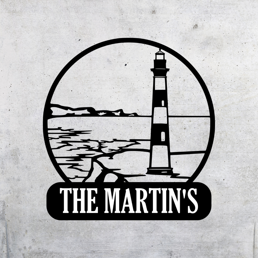 Personalized Lighthouse Name Sign