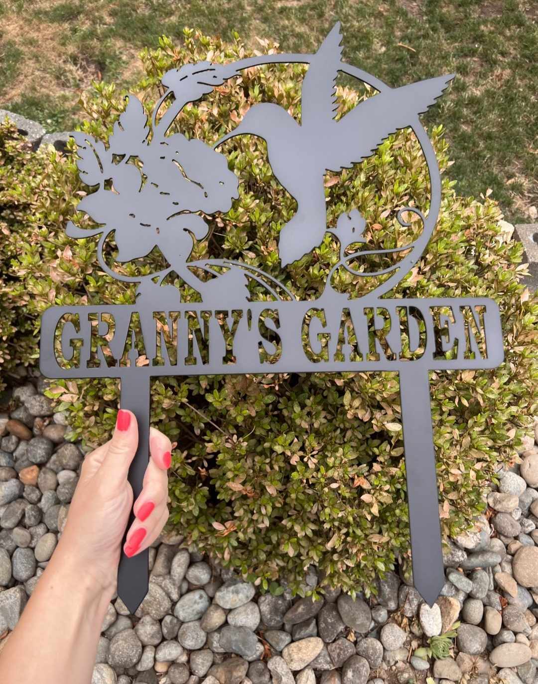 Metal Garden sign, hummingbird garden sign, factory hummingbird address sign