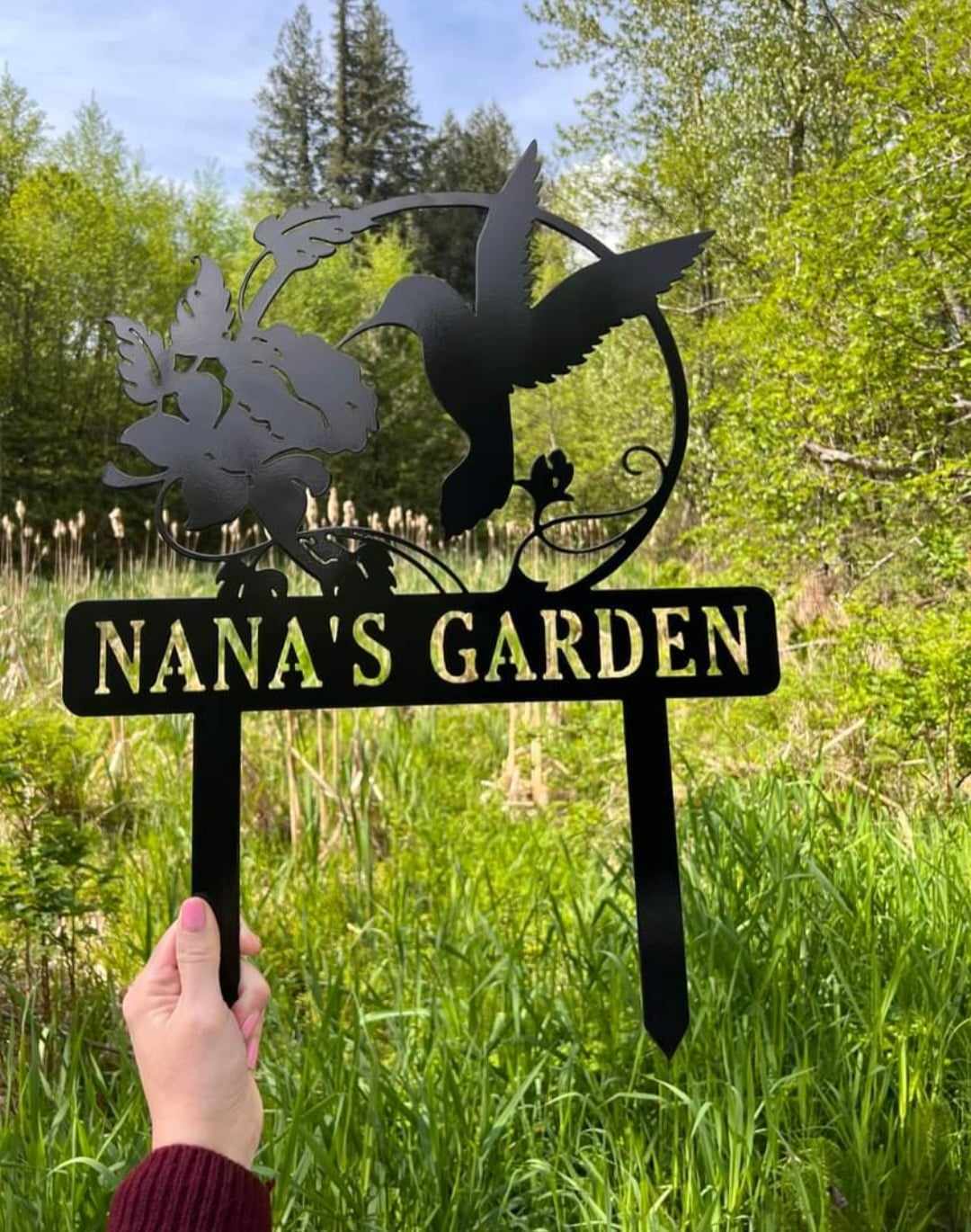 Hummingbirds Welcome Yard Sign popular with Yard Stake