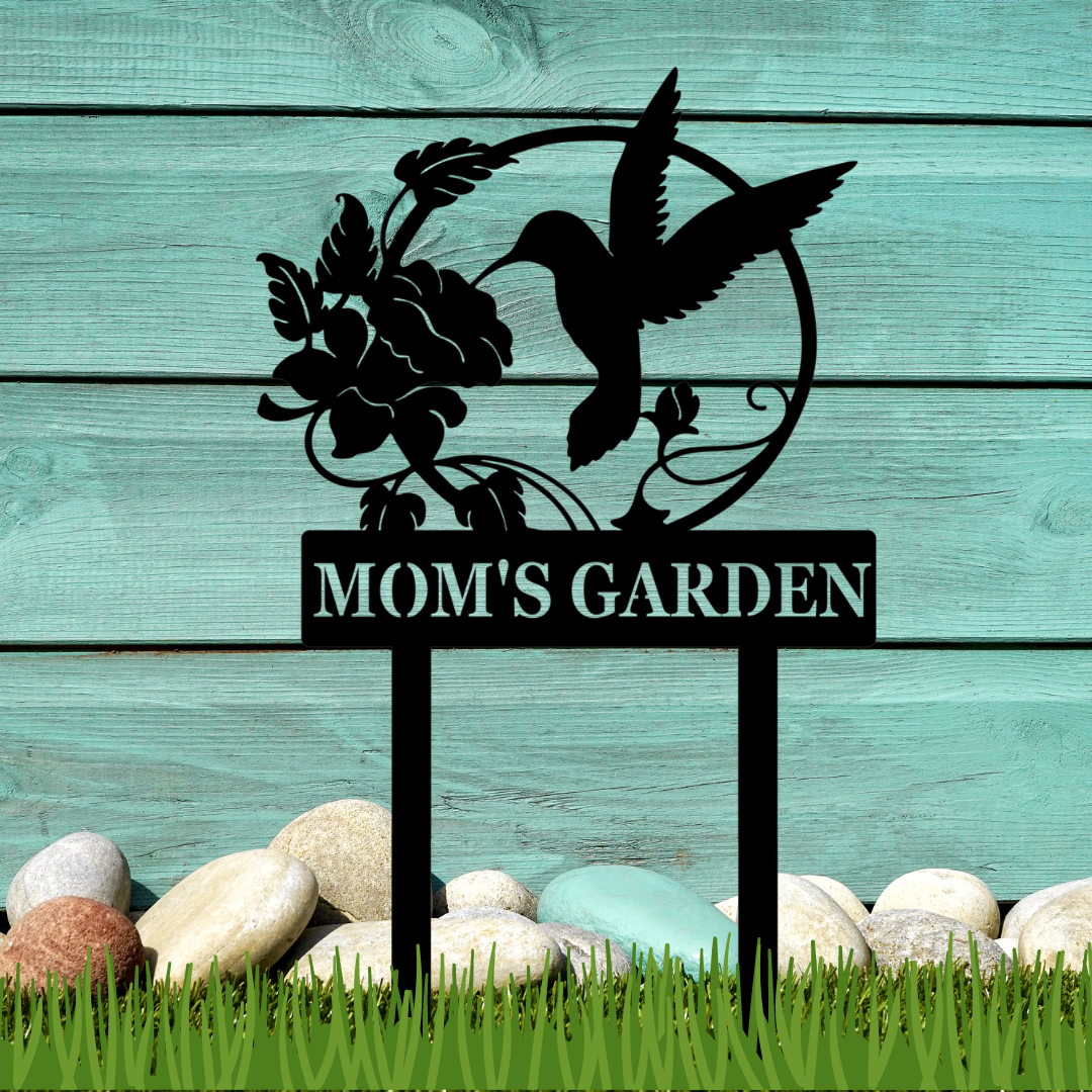 Personalized Hummingbird Garden Stake Sign