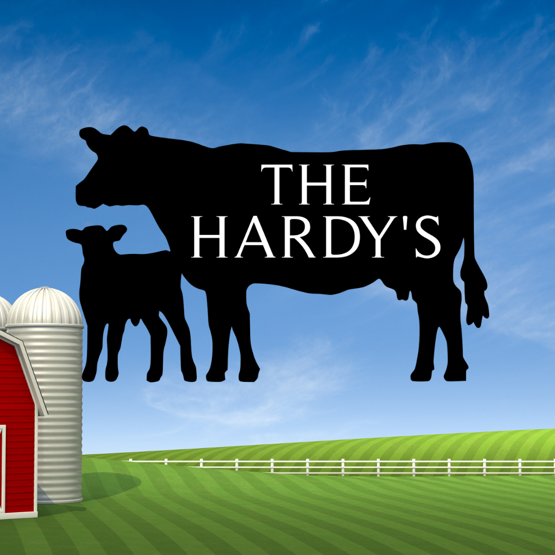 Personalized Cow Farm Sign