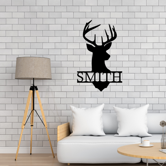 Deer Family Name Sign