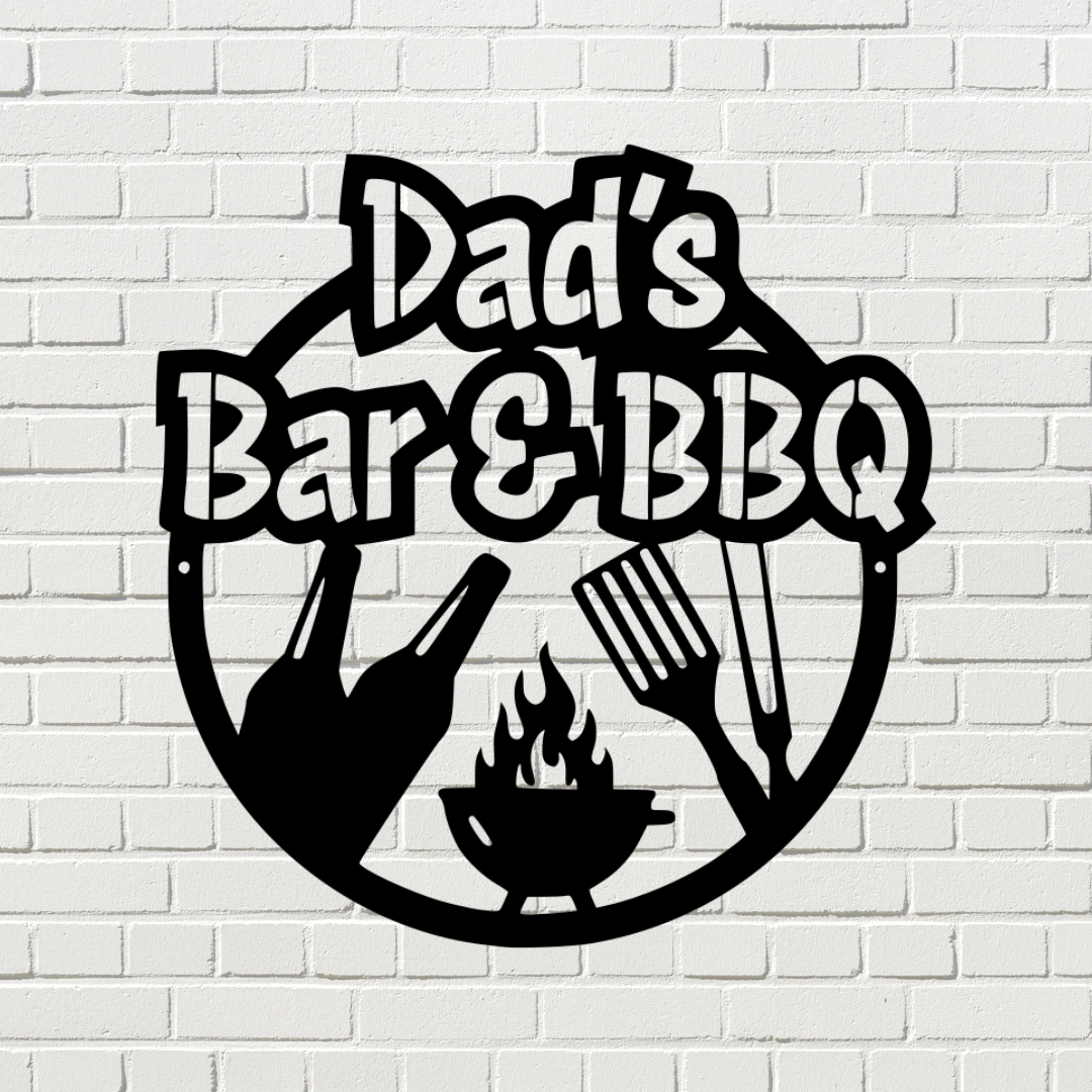 Dad's Bar & BBQ Sign