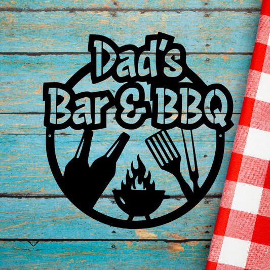 Dad's Bar & BBQ Sign