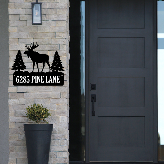 Personalized Moose Address Sign