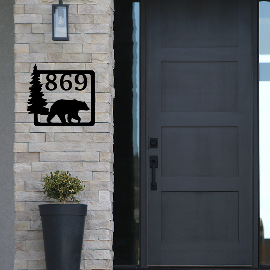 Personalized Bear House Address Number Sign